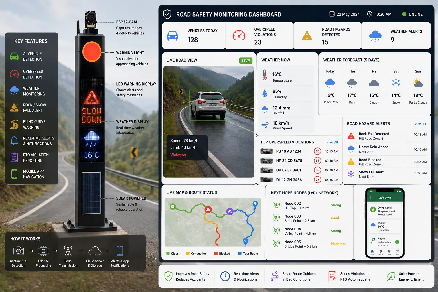 Edge AI Roadside Safety System